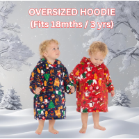 Young Infants Christmas Plush Oversized Hoodie  (One Size - 18 Months -3 Years)